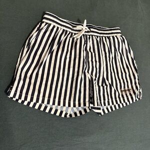 Striped Black and White swim trunks